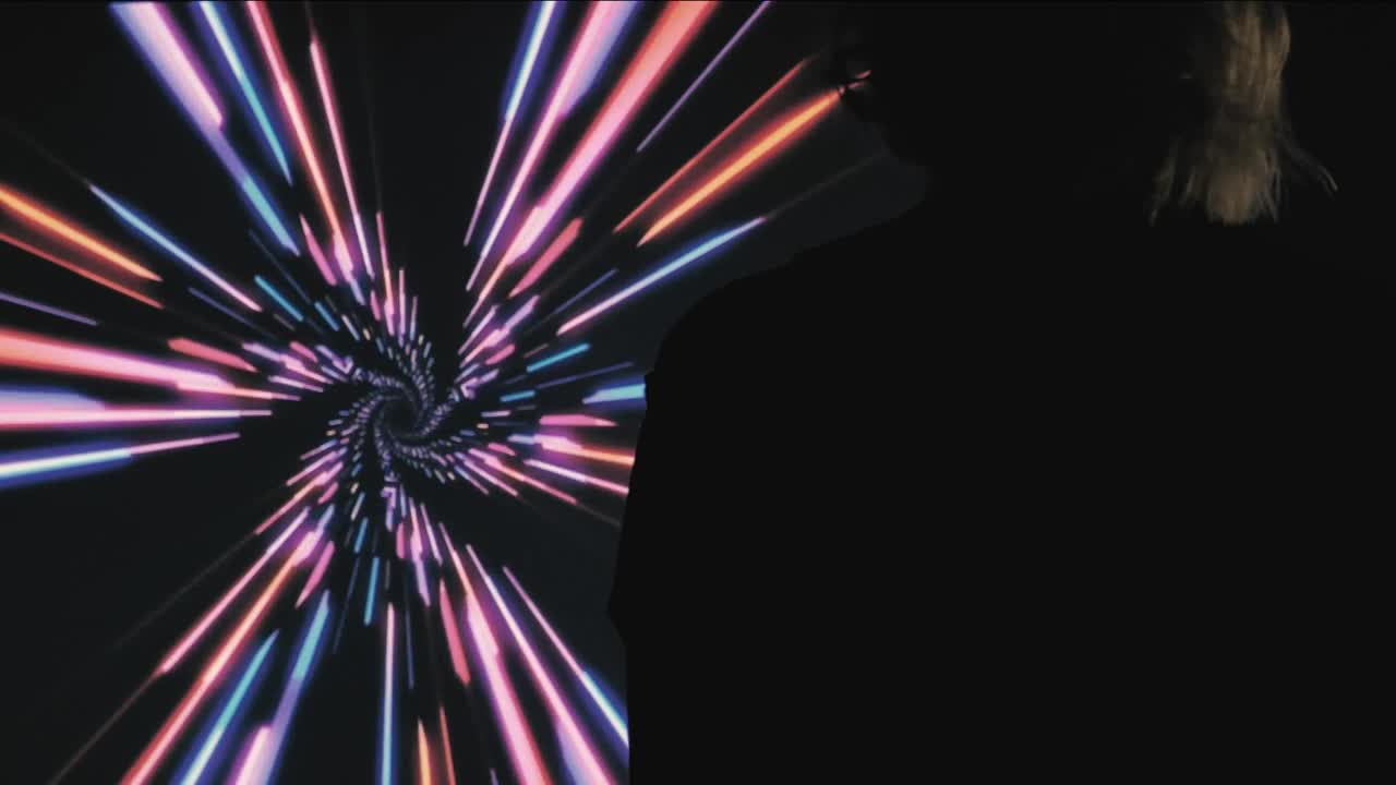 Stock Video Person In The Dark Observing A Lights Image Live Wallpaper