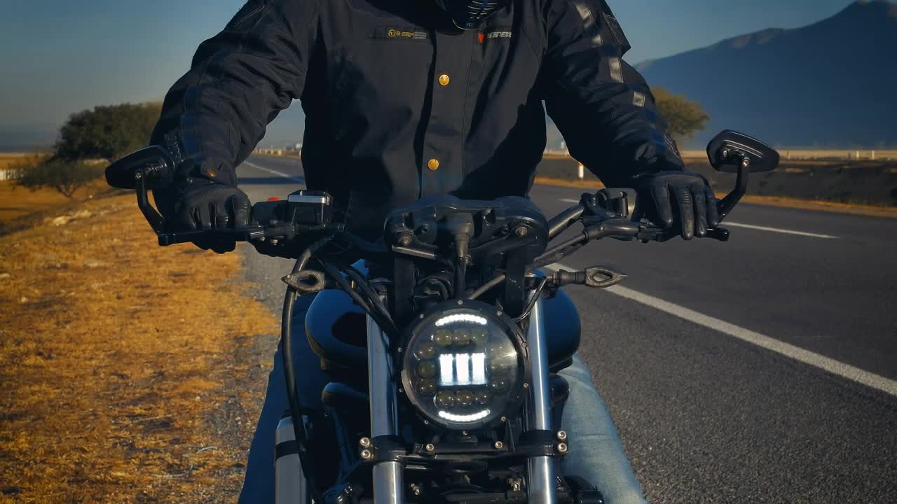 Stock Video Person On A Motorcycle Parked On The Side Of A Live Wallpaper