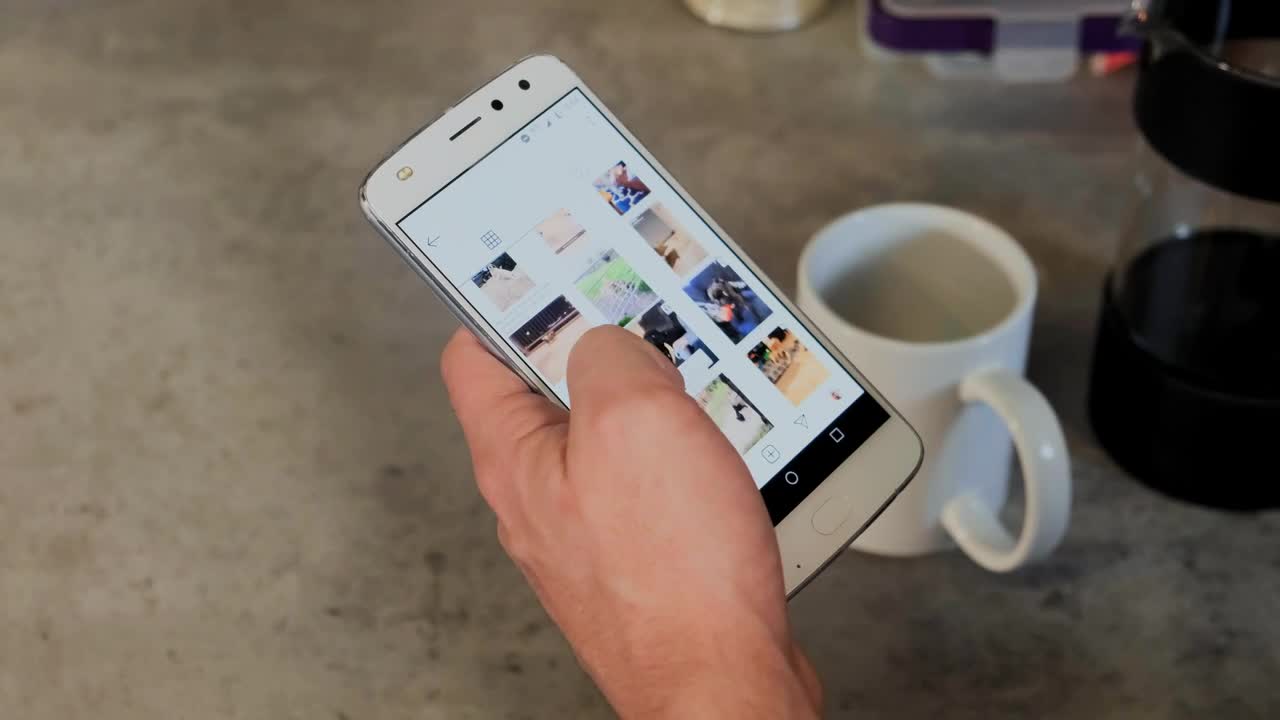 Stock Video Person On Social Media While Serving Coffee Live Wallpaper