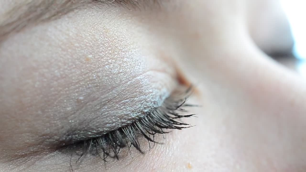 Stock Video Person Opening And Closing Eyes Macro Close Up Live Wallpaper