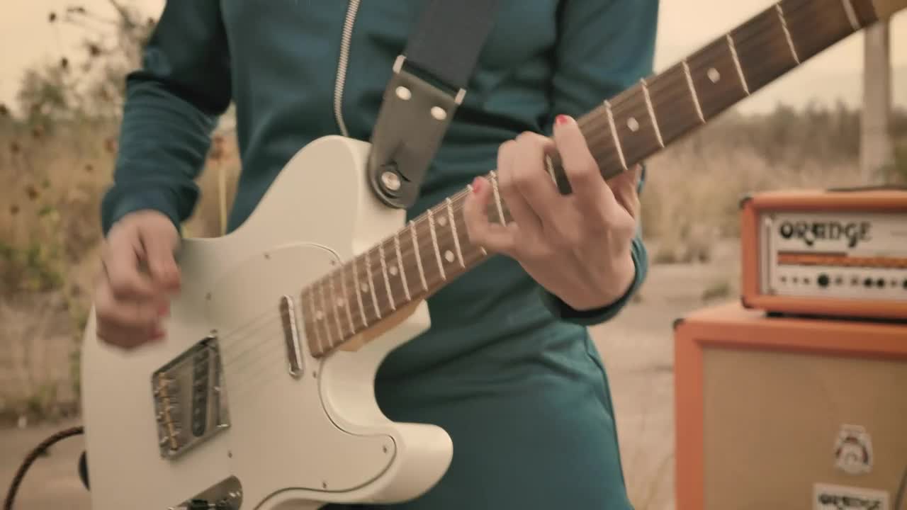 Stock Video Person Playing Electric Guitar Close Up Live Wallpaper
