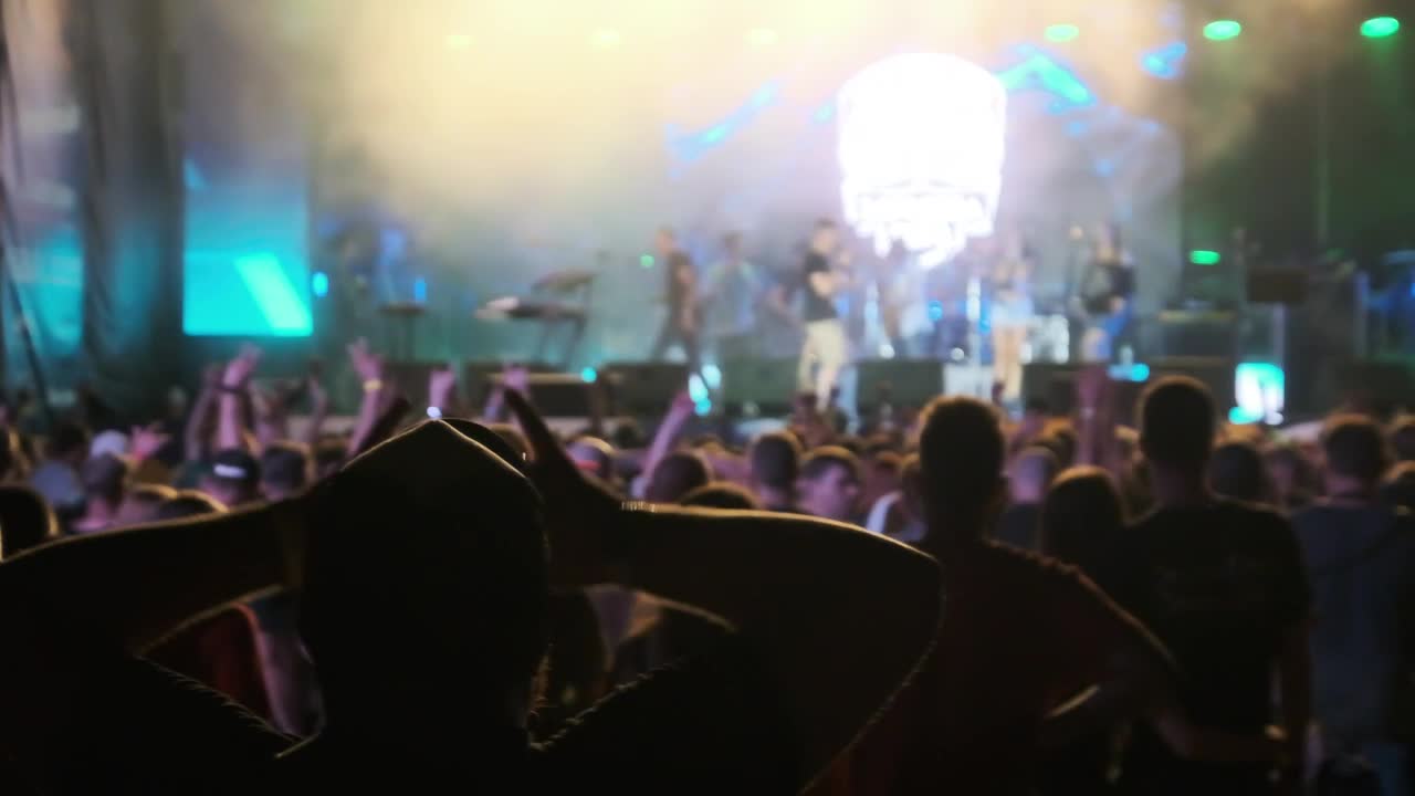 Video Stock Person Raising Hands At A Concert Live Wallpaper Free