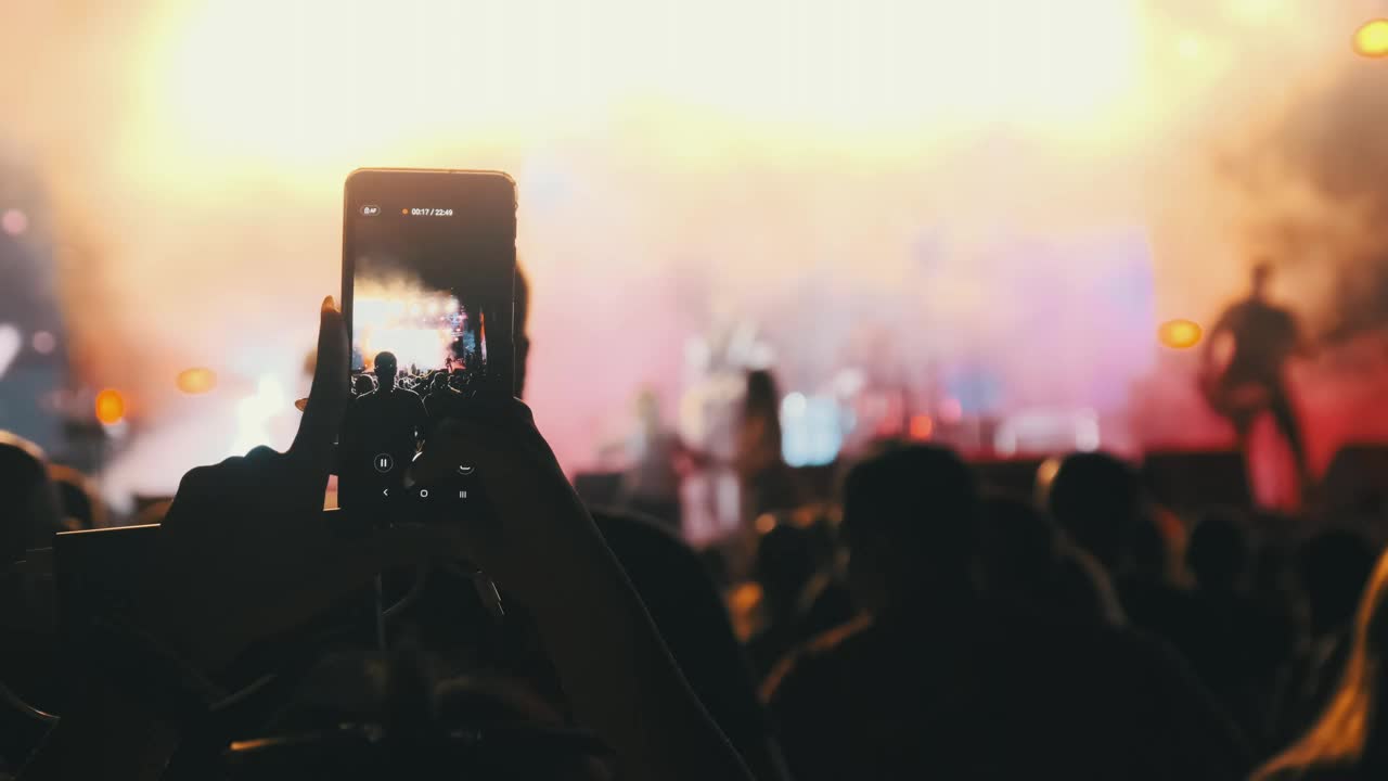 Video Stock Person Recording A Concert With His Cell Phone Live Wallpaper Free