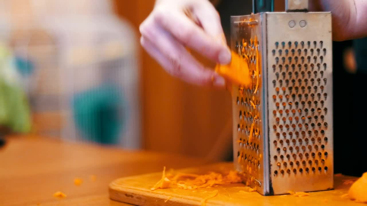 Video Stock Person Scratching Carrots To Make A Salad Live Wallpaper Free