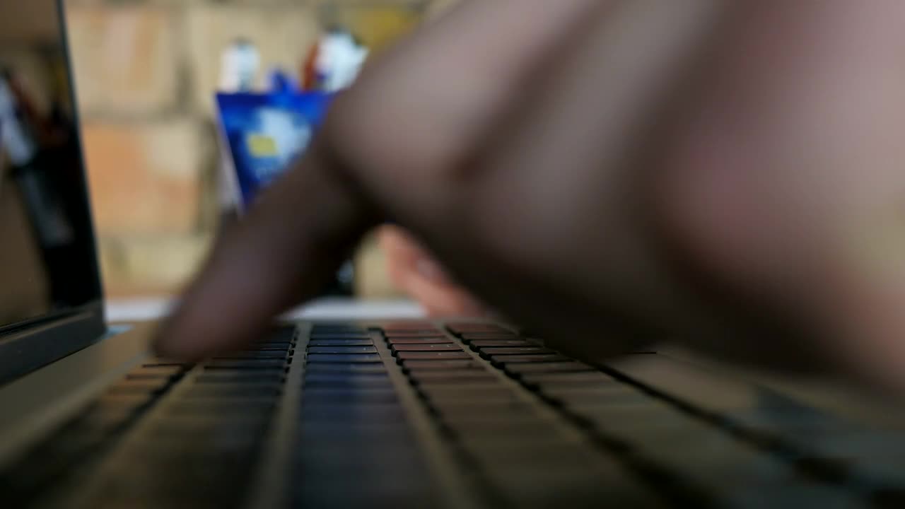 Video Stock Person Typing His Bank Information On A Laptop Live Wallpaper Free