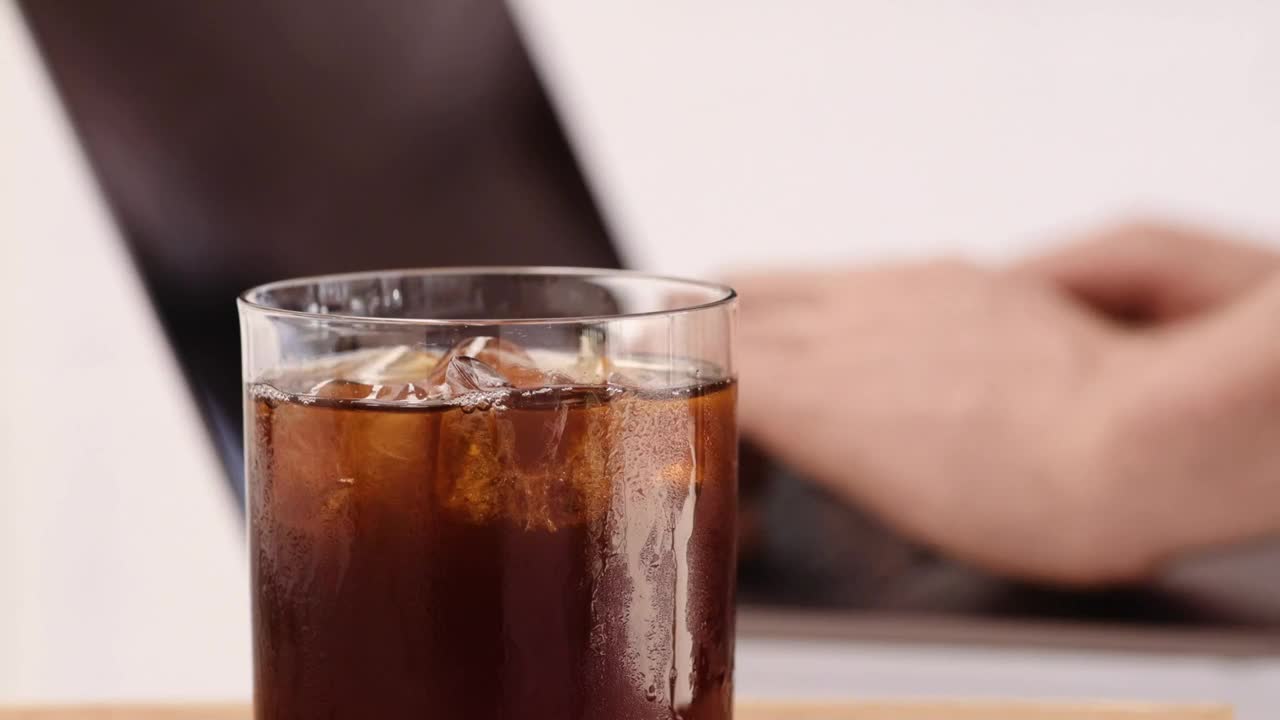 Video Stock Person Typing On A Laptop Next To A Coffee Live Wallpaper Free