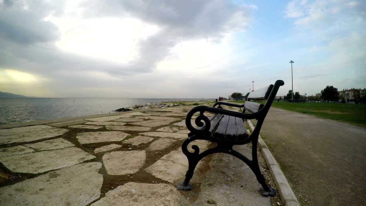 Video Stock Person Walking By The Sea On A Pier Live Wallpaper Free
