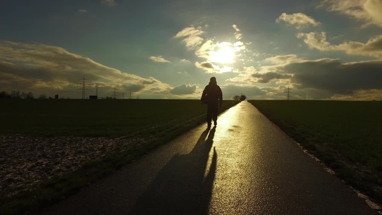 Video Stock Person Walking On A Path Through Agriculture Fields Live Wallpaper Free