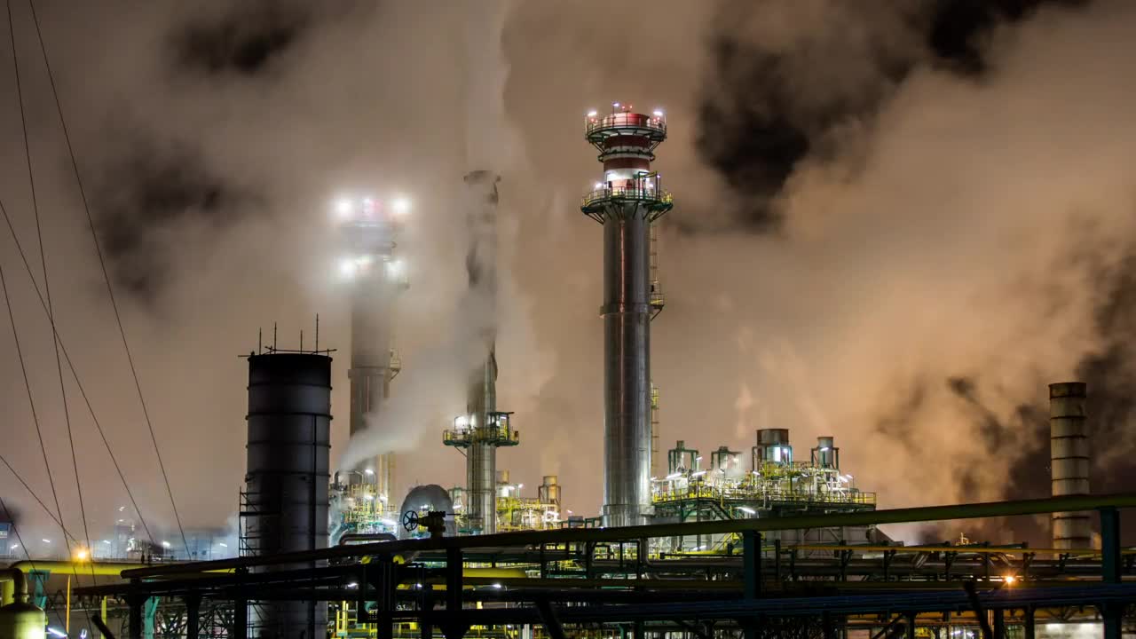 Video Stock Petrochemical Plant At Night Live Wallpaper Free