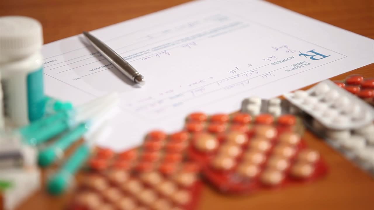 Video Stock Pharmacist Writes Prescription For Pills Closeup Live Wallpaper Free