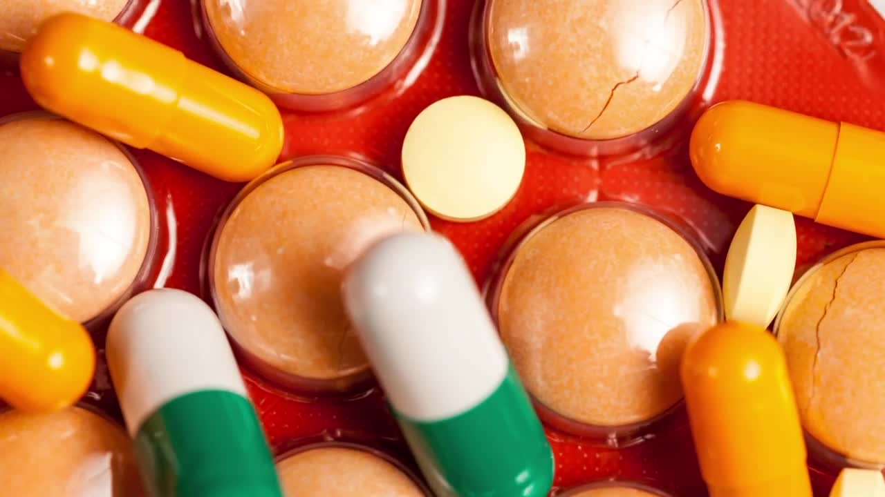 Video Stock Pharmacy Drugs In Closeup Panning Shot Live Wallpaper Free