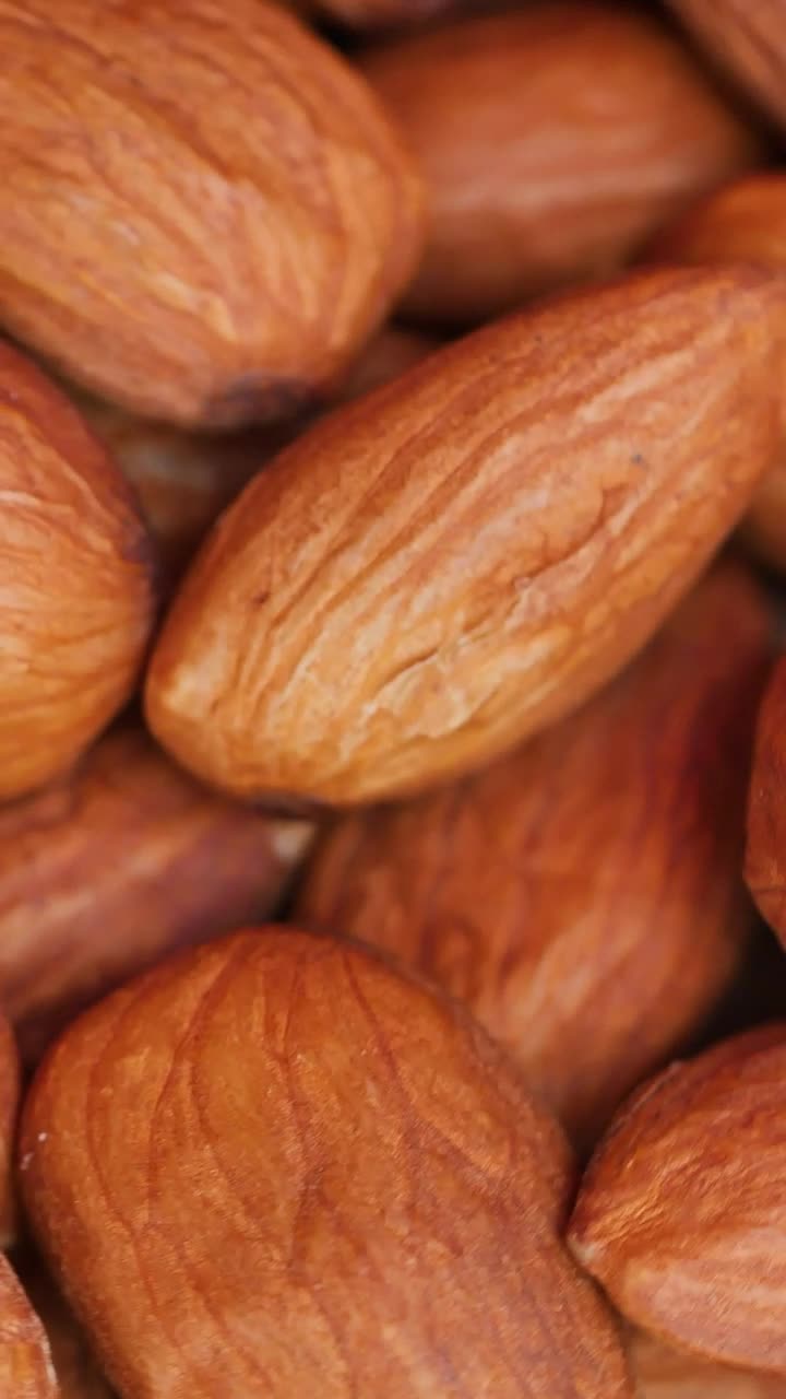 Video Stock Piled Almonds Rotating Detailed Views Live Wallpaper Free