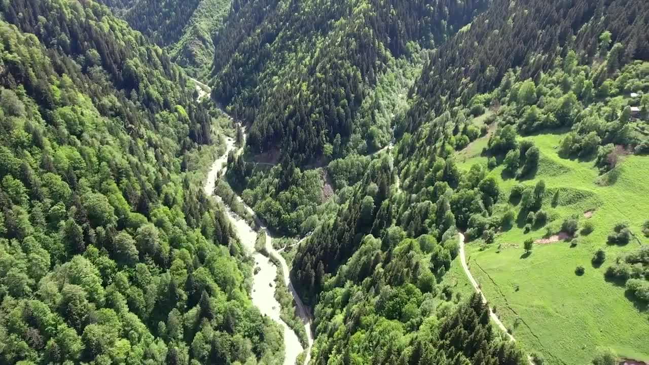 Video Stock Pine Mountains With A Small Village In A Meadow Live Wallpaper Free