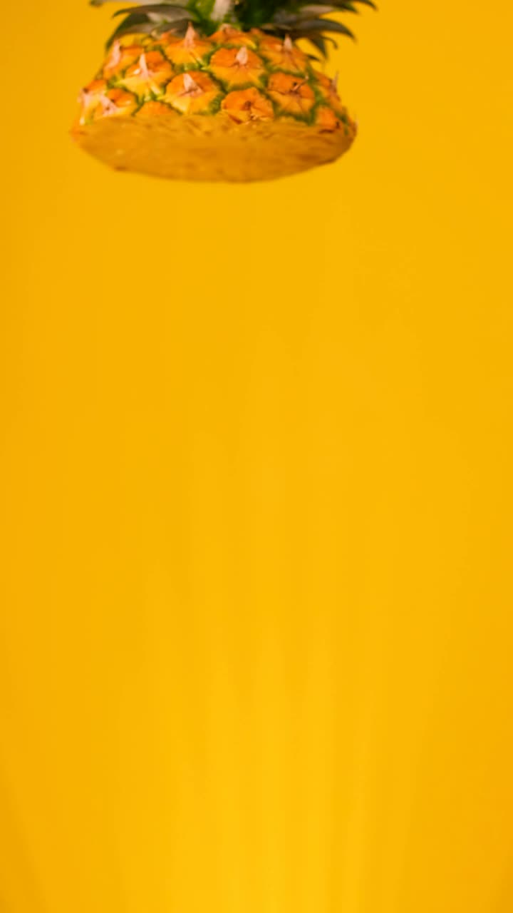 Video Stock Pineapple Sliced On A Yellow Background Live Wallpaper Free