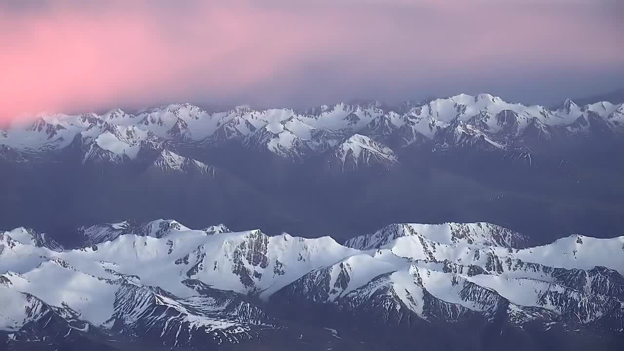 Video Stock Pink Clouds Over A Snowy Mountain Range Live Wallpaper Free