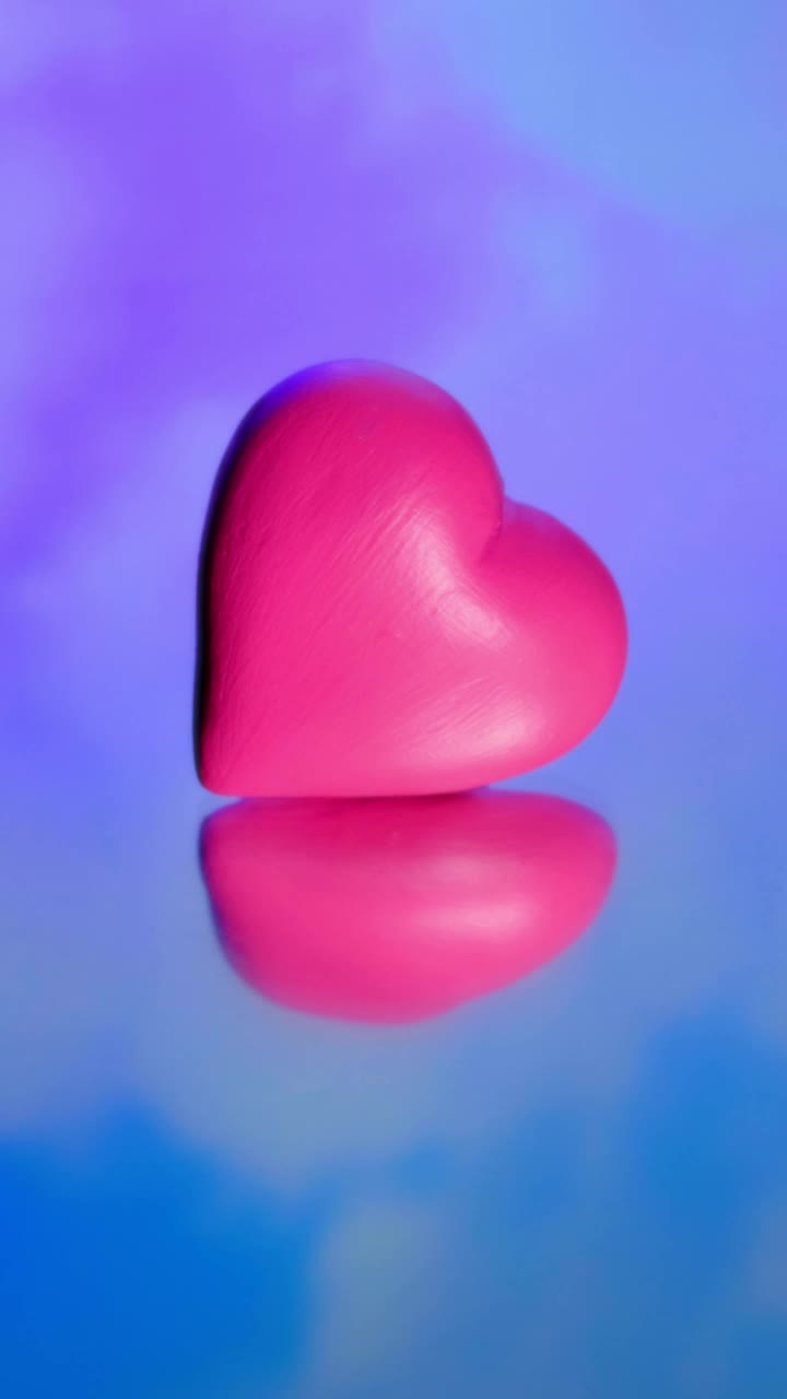 Video Stock Pink Heart On A Mirror With The Sky And Clouds Live Wallpaper Free