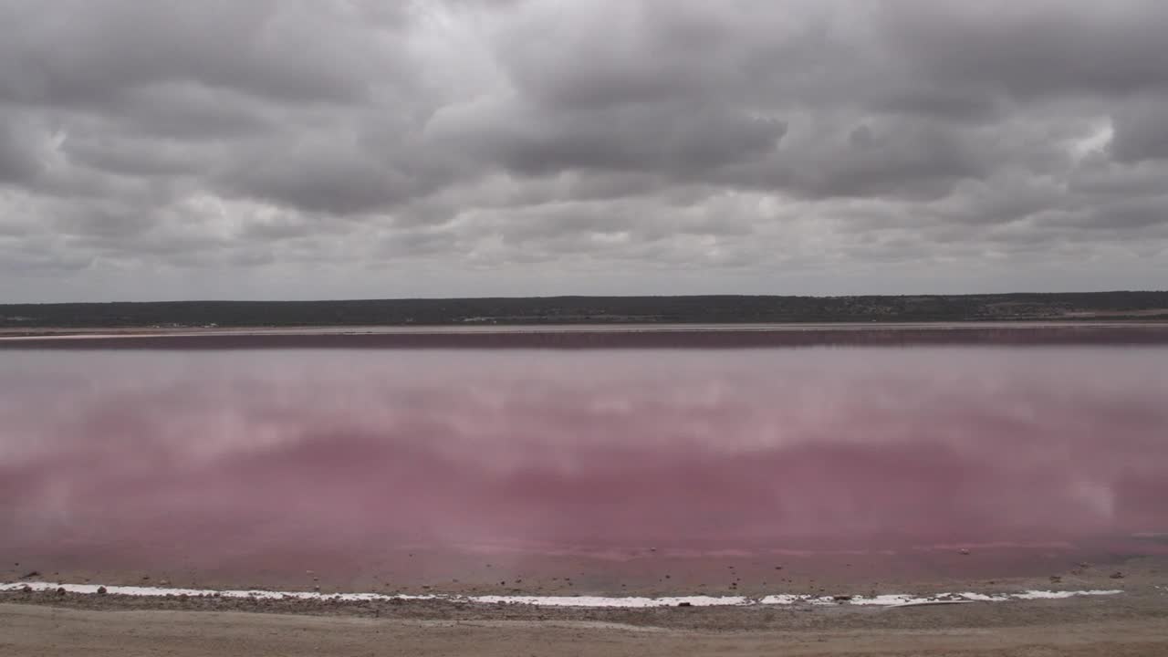 Video Stock Pink Lake Under A Cloudy Sky Live Wallpaper Free