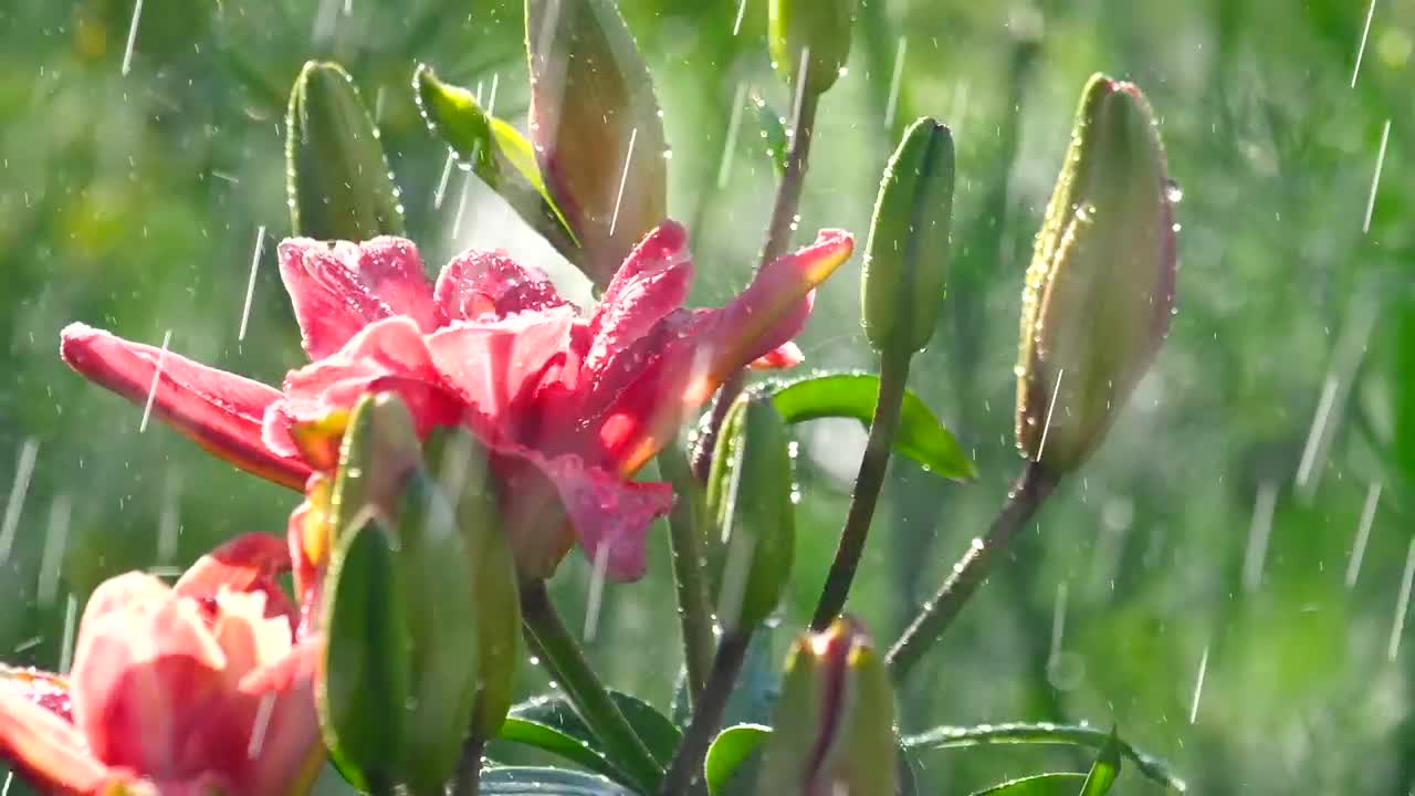 Video Stock Pink Lily Flower Under The Rain Live Wallpaper Free