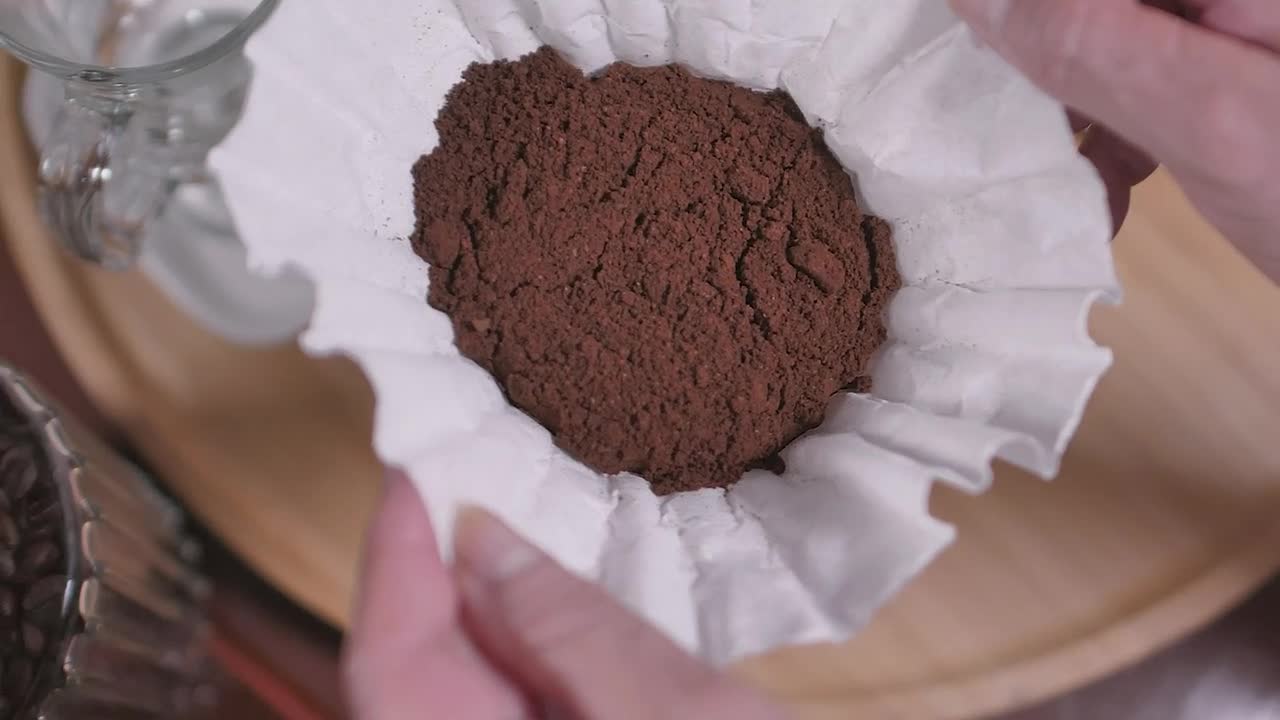 Video Stock Placing The Ground Coffee In A Coffee Maker Live Wallpaper Free