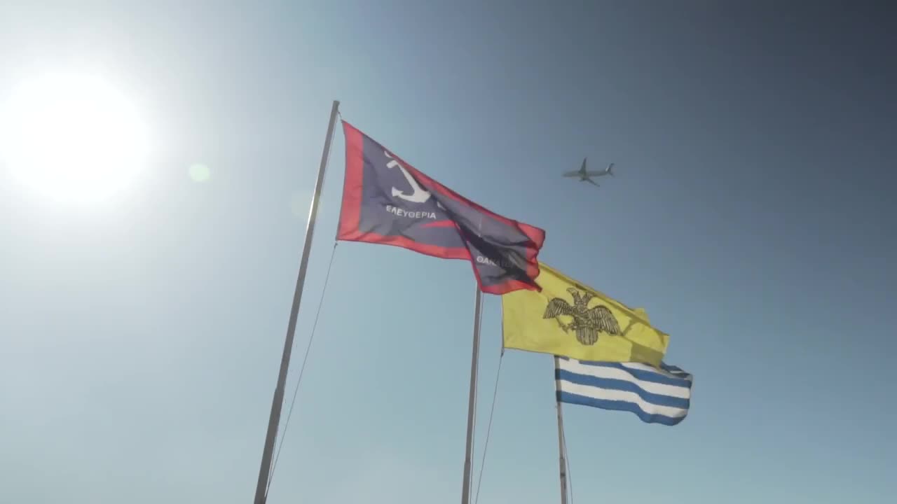 Video Stock Plane Flying Past Three Flags Live Wallpaper Free