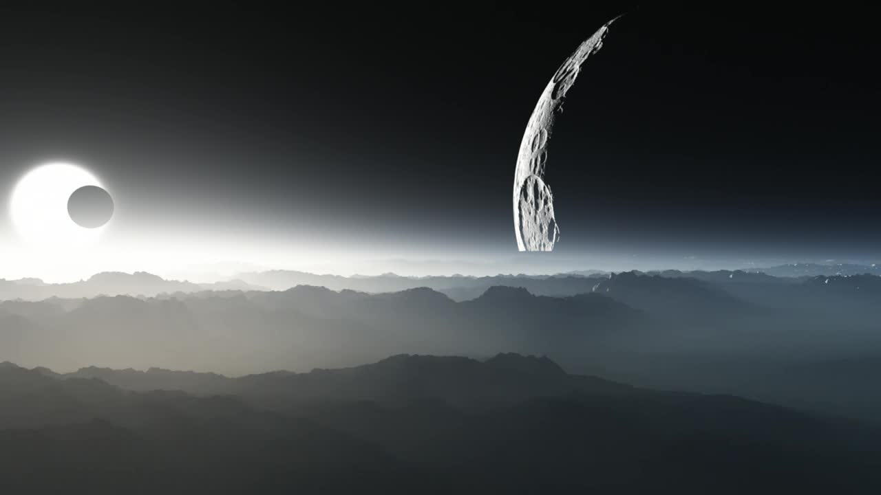 Video Stock Planets And Moons On The Skyline Of An Planet Live Wallpaper Free