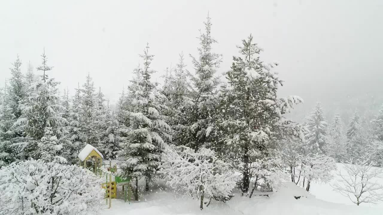 Video Stock Playground In Winter While Is Snowing Live Wallpaper Free