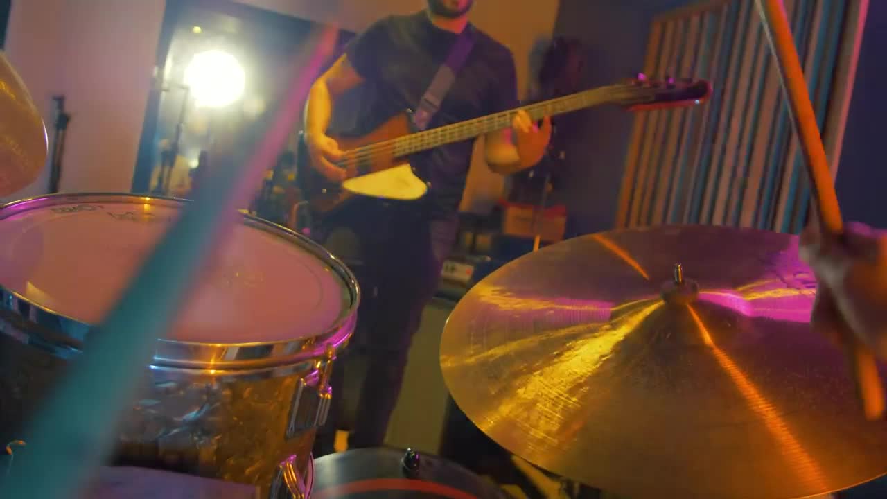 Video Stock Point Of View Of A Drummer Playing In A Group Live Wallpaper Free