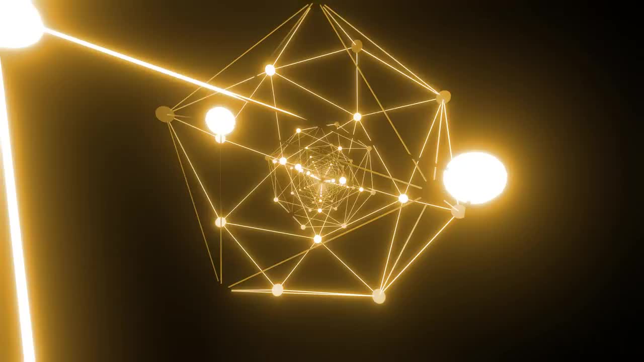 Video Stock Points And Lines Of Yellow Light Moving In Space Live Wallpaper Free