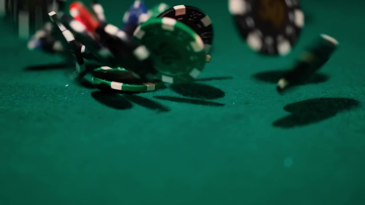 Video Stock Poker Chips Falling On A Gaming Table Live Wallpaper Free