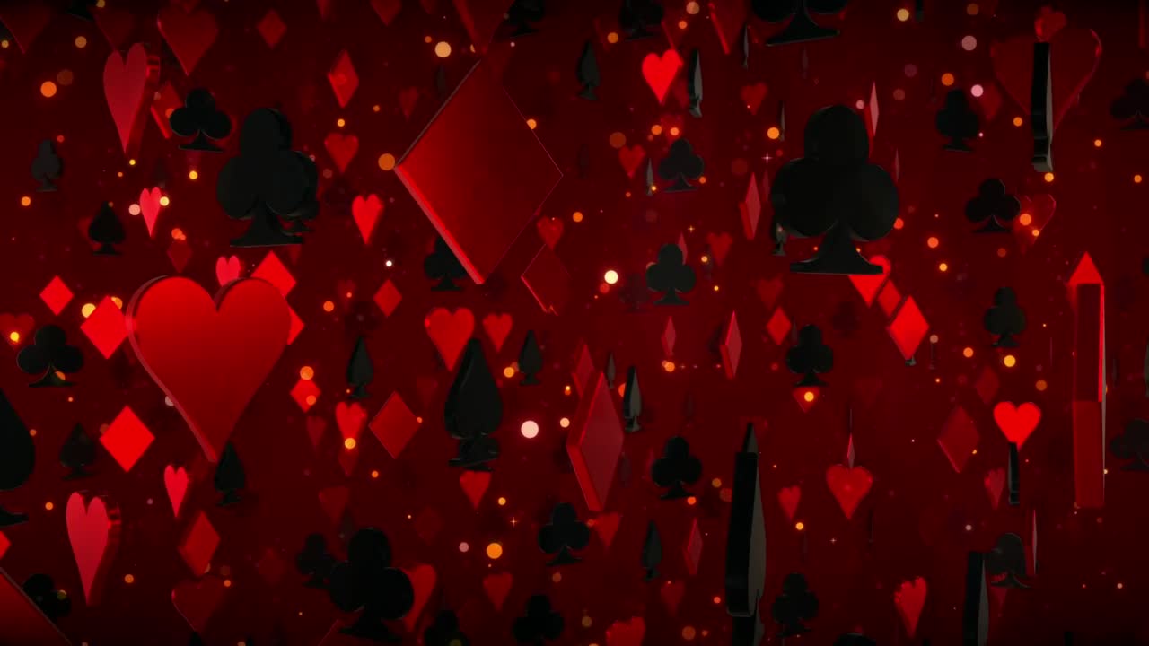 Video Stock Poker Figures Floating On A Red Background Live Wallpaper Free