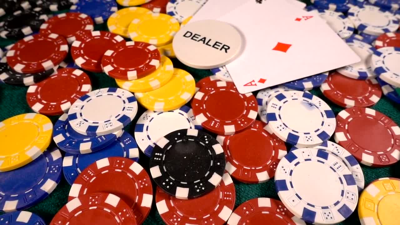 Video Stock Poker Hand Of  Aces At A Poker Table Live Wallpaper Free