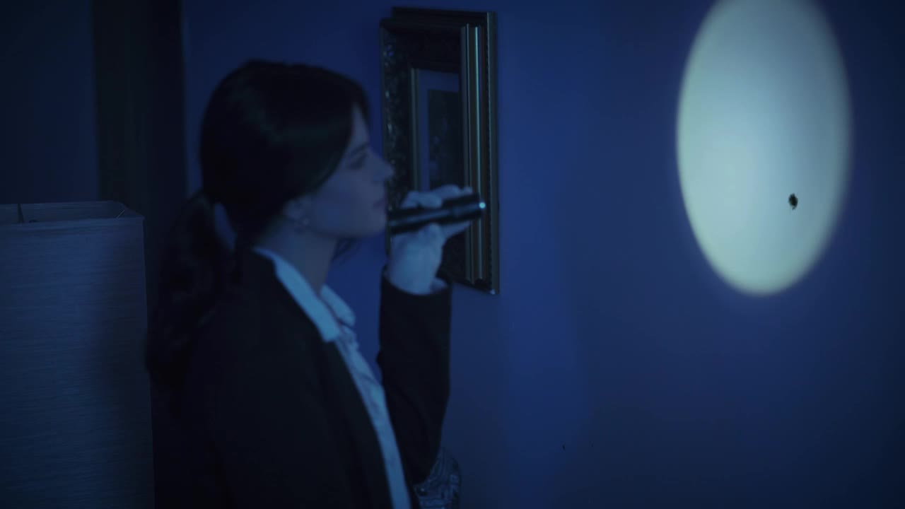 Video Stock Police Analyzing A Shot In The Wall At A Crime Live Wallpaper Free