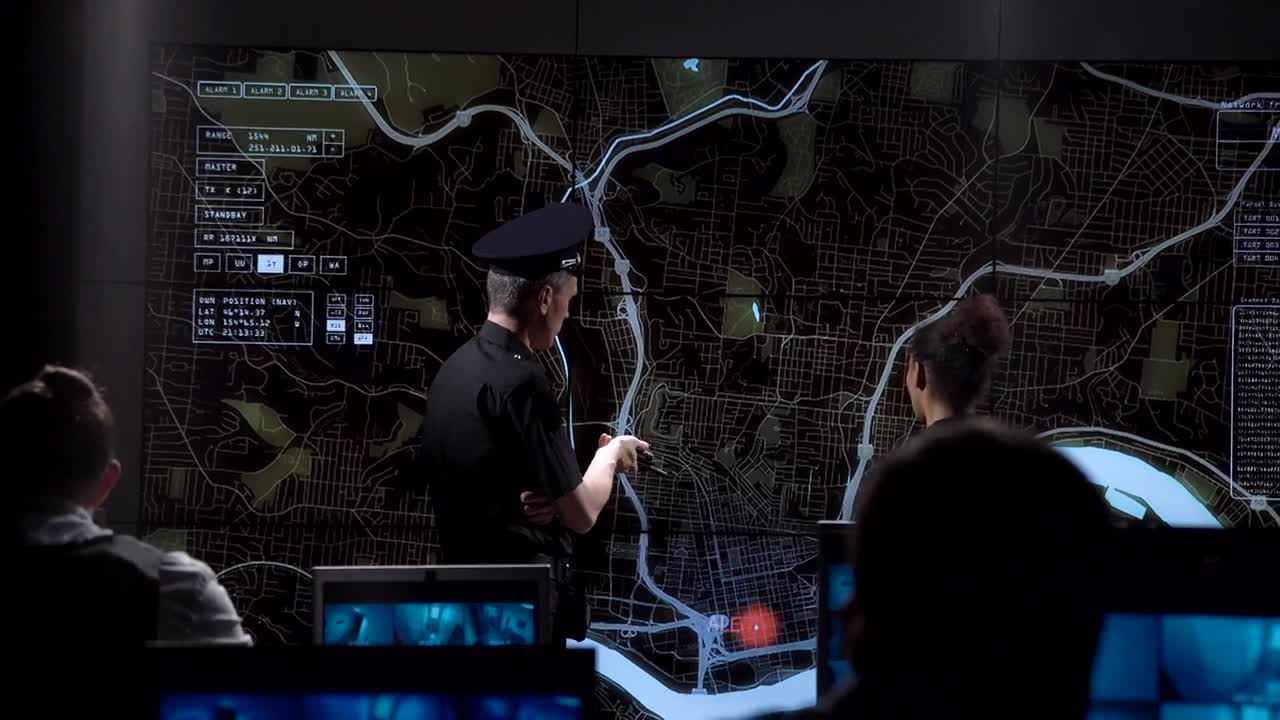 Video Stock Policemen In Front Of An Interactive Map Live Wallpaper Free
