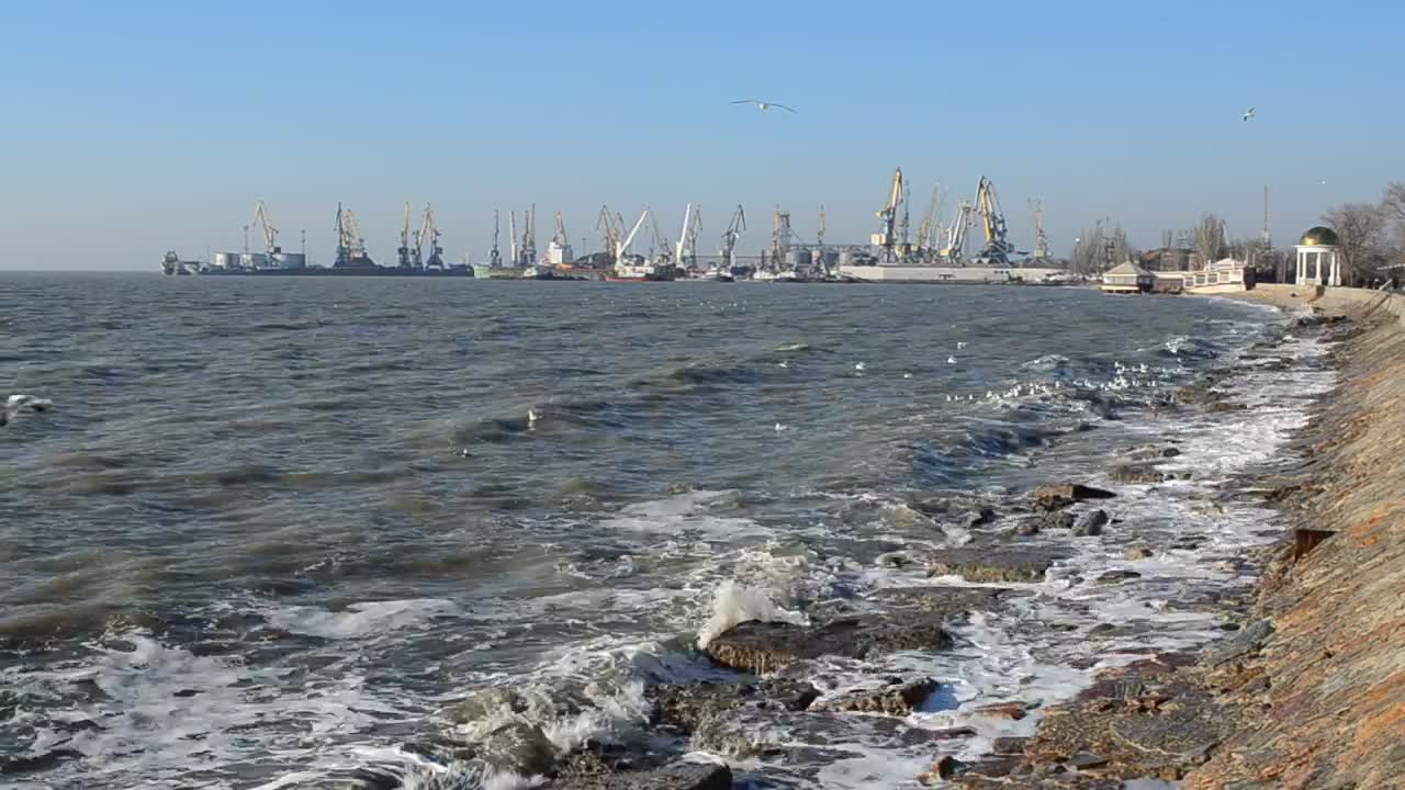 Video Stock Polluted Waters By An Industrial Port Live Wallpaper Free