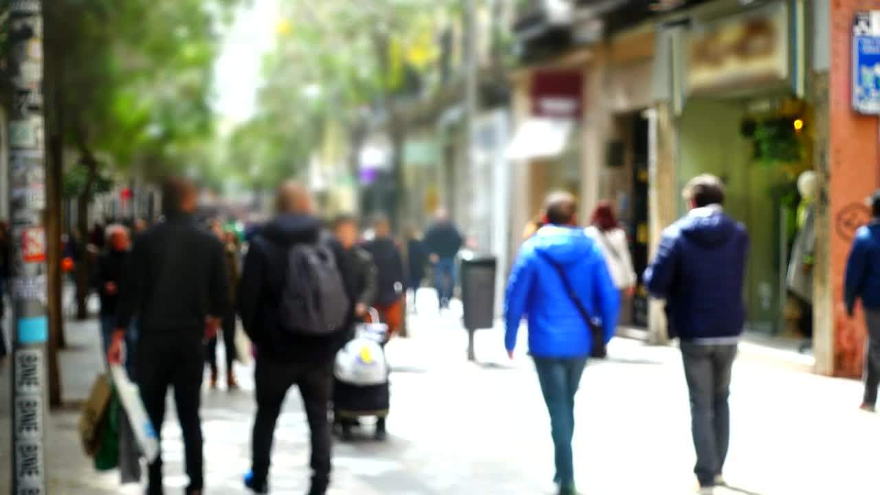 Video Stock Popular Street With Pedestrians Taking A Walk Live Wallpaper Free