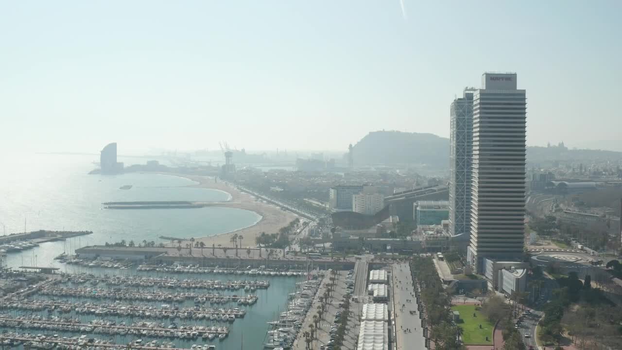 Video Stock Port Of Boats And Yachts On The Coast Of Barcelona Live Wallpaper Free