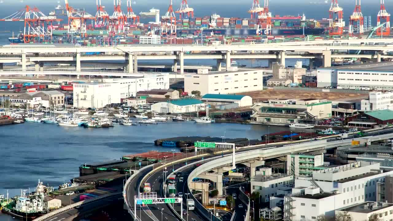 Video Stock Port With Boats Ships Buildings And Containers Live Wallpaper Free