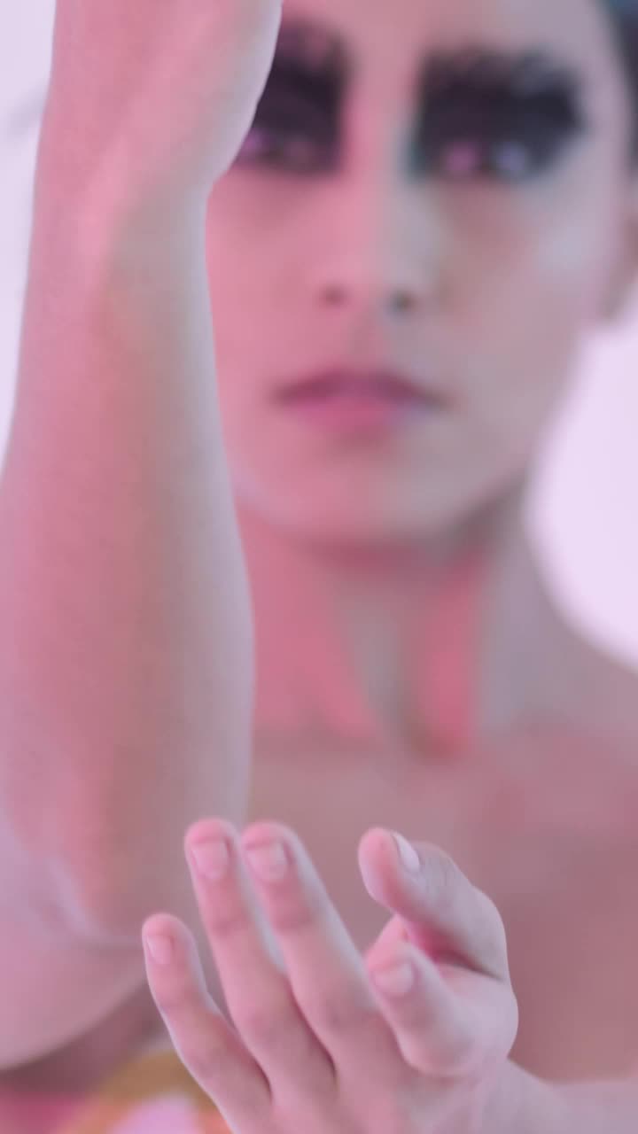 Video Stock Portrait Of A Ballerina Doing Movements With Her Hands Live Wallpaper Free