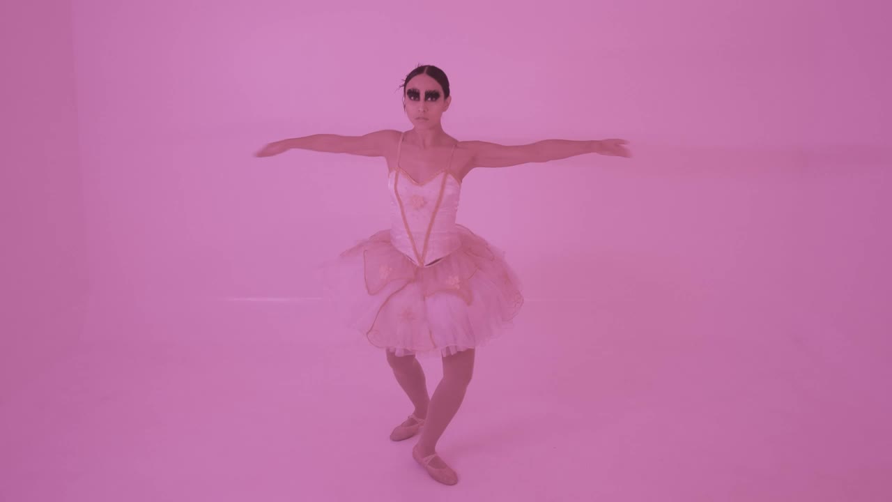 Video Stock Portrait Of A Ballerina Spinning With Pink Background Live Wallpaper Free