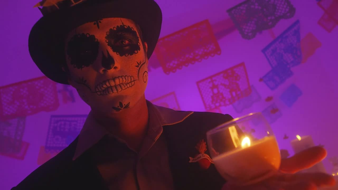 Video Stock Portrait Of A Catrin In The Dark With A Small Live Wallpaper Free