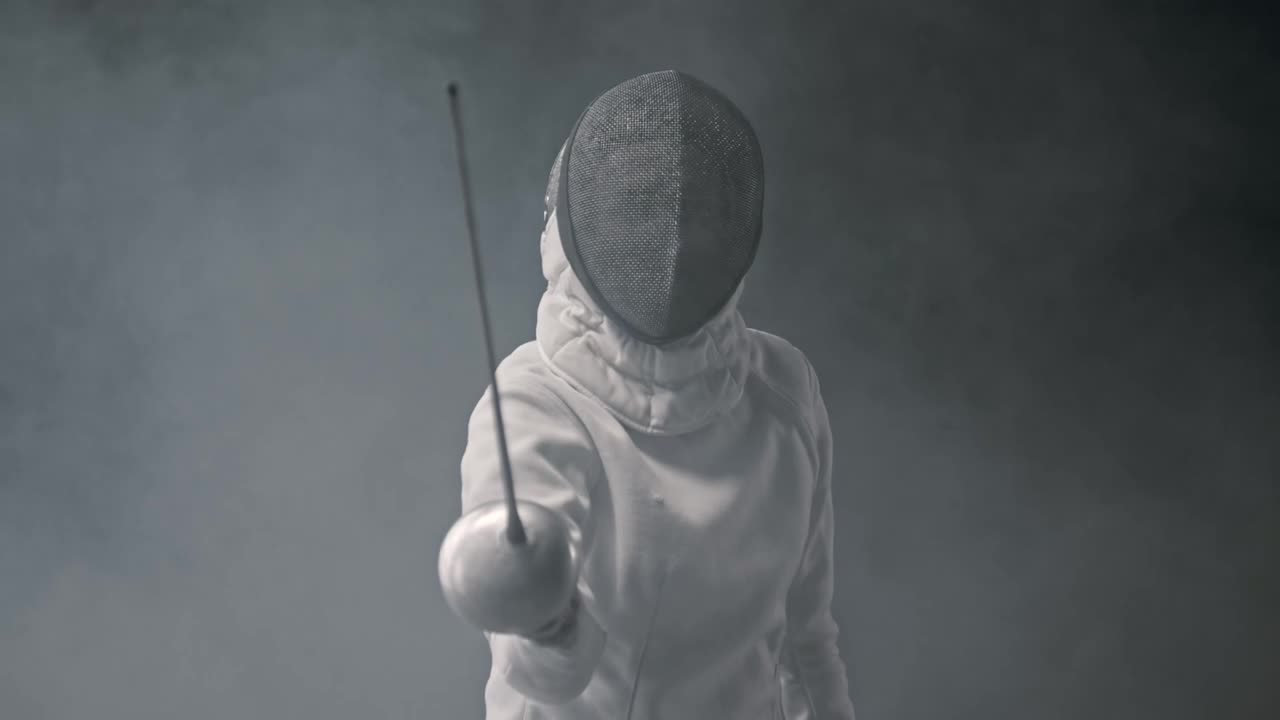 Video Stock Portrait Of A Fencer Who Waves His Sword Live Wallpaper Free