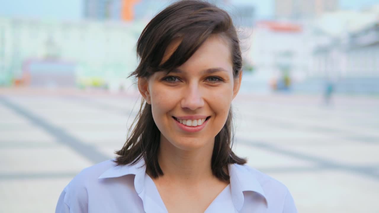 Video Stock Portrait Of A Happy Smiling Woman Live Wallpaper Free