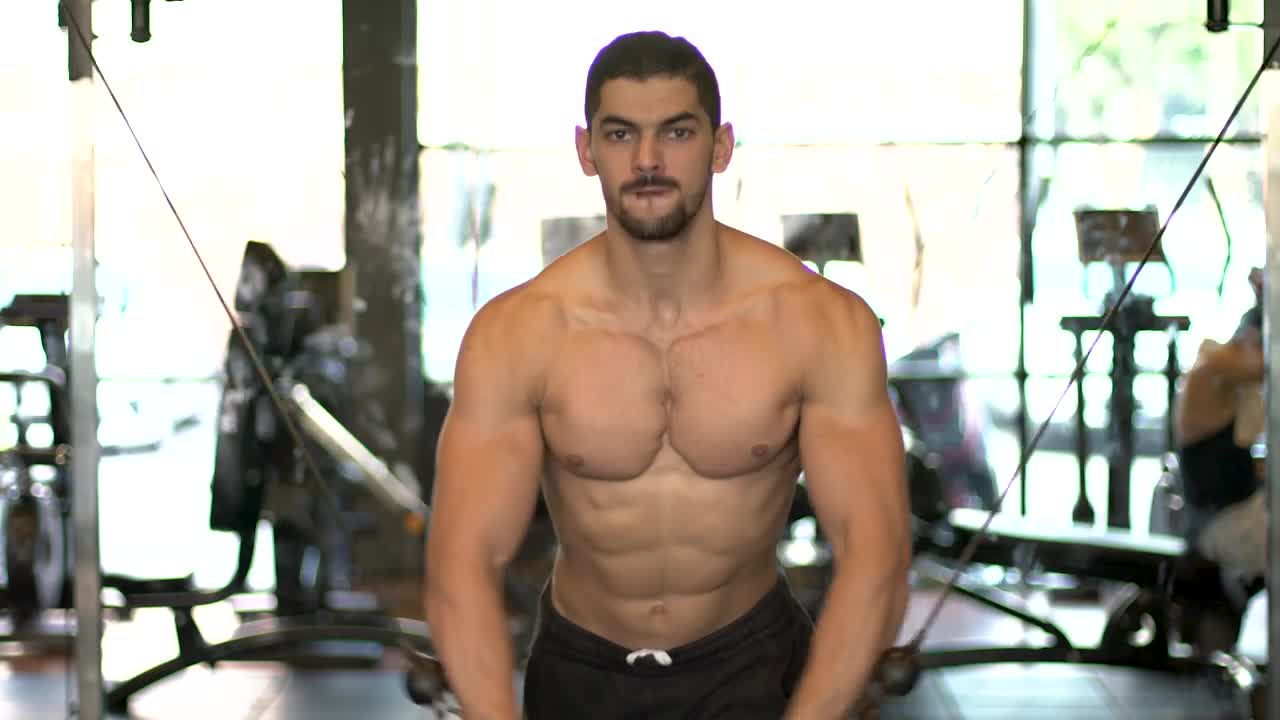 Video Stock Portrait Of A Man Exercising Hard Live Wallpaper Free
