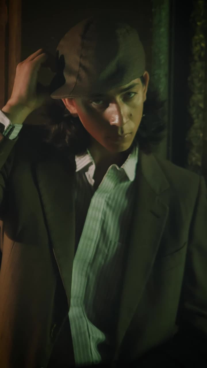 Video Stock Portrait Of A Man Modeling Old Fashion Style Live Wallpaper Free