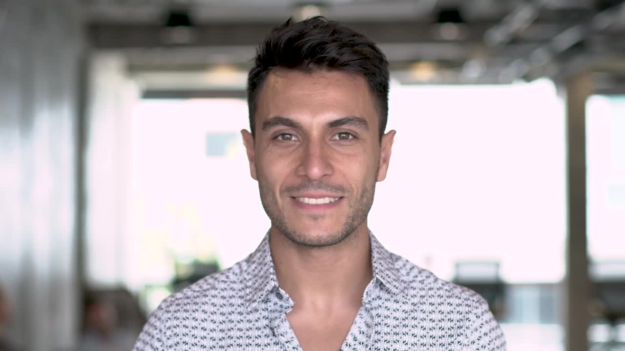 Video Stock Portrait Of A Man Smiling At The Camera Live Wallpaper Free
