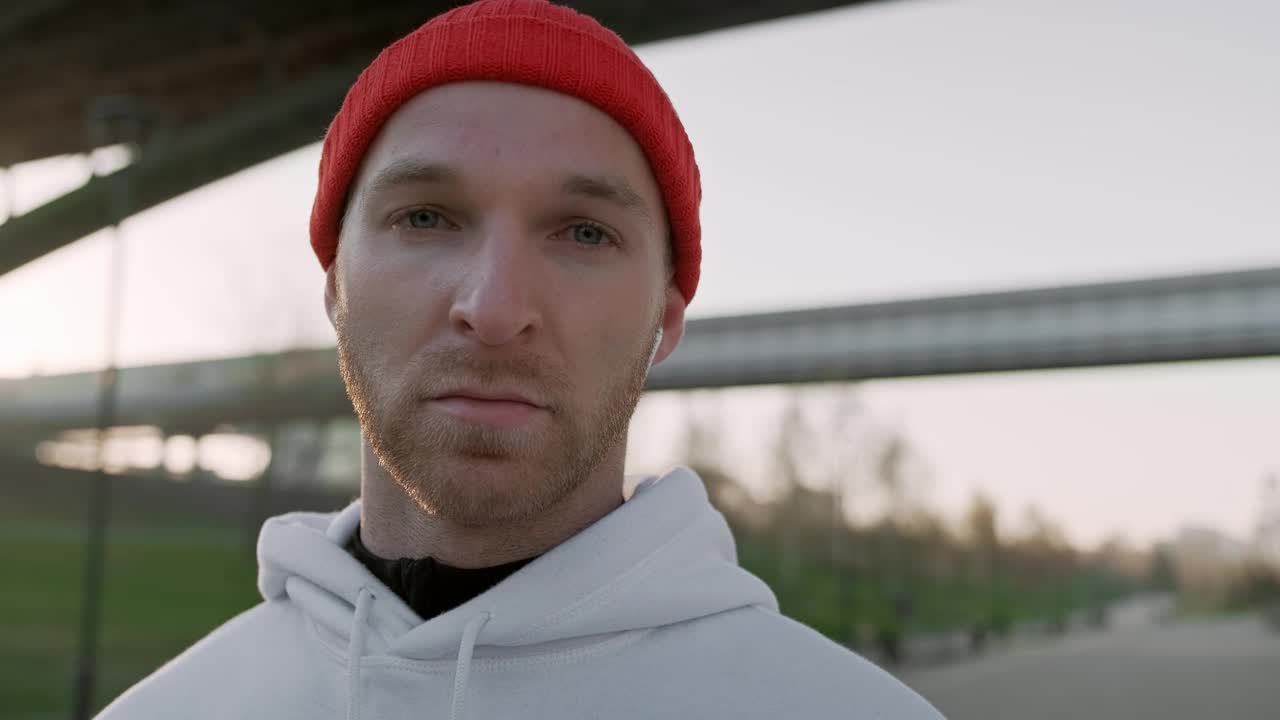 Video Stock Portrait Of A Sport Man Using Earphones Before Training Live Wallpaper Free