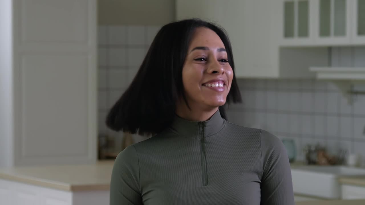 Video Stock Portrait Of A Woman Laughing At Home Live Wallpaper Free