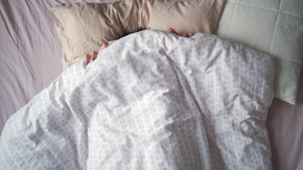 Video Stock Portrait Of A Woman Waking Up In Her Bed Live Wallpaper Free