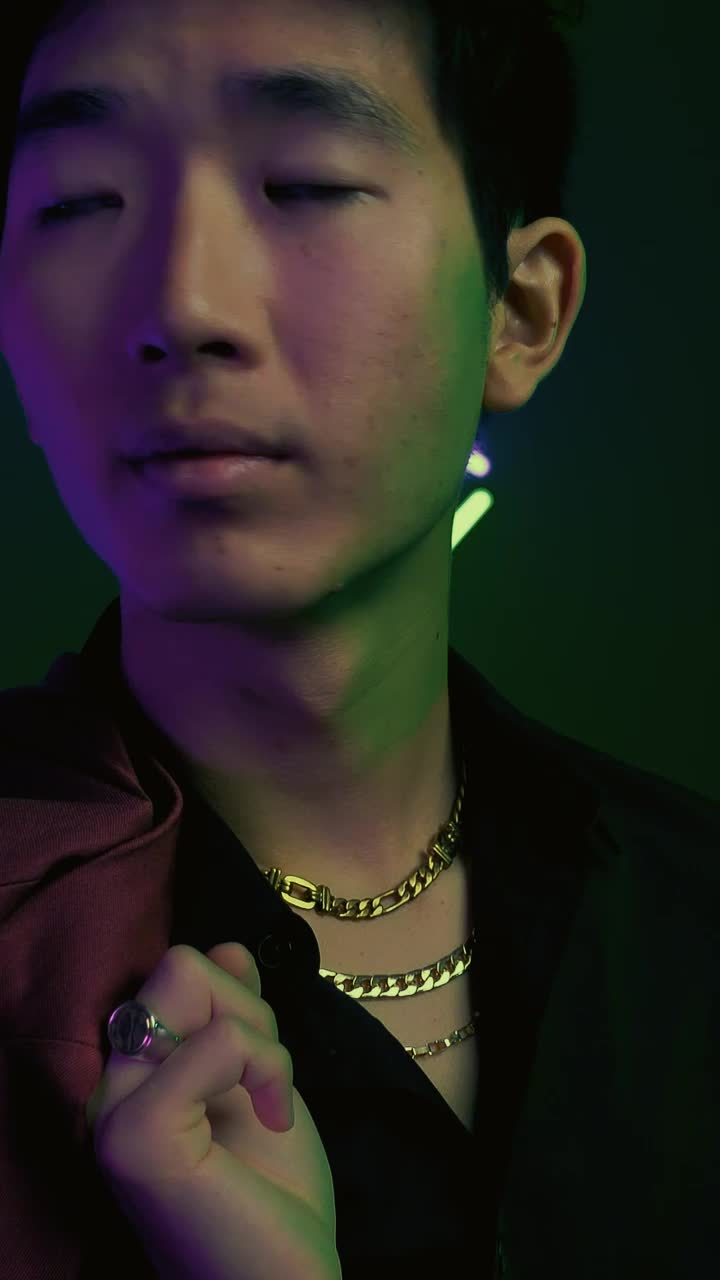 Video Stock Portrait Of A Young Asian Mobster Live Wallpaper Free