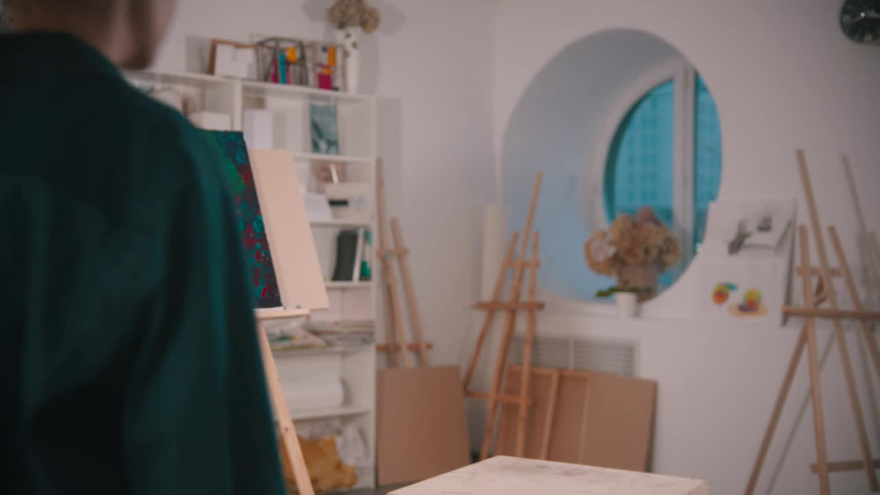 Video Stock Portrait Of A Young Artist In Her Workshop Live Wallpaper Free
